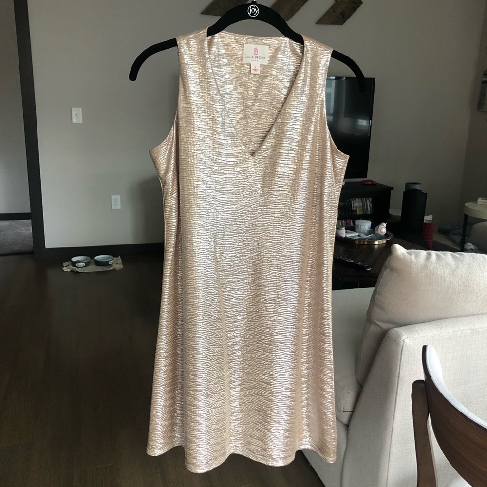 Julie Brown NYC gold shift dress